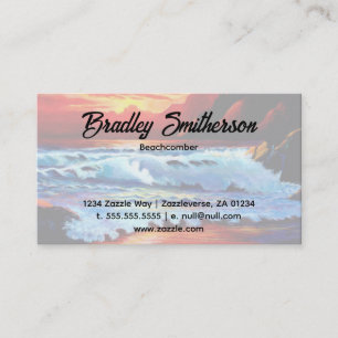 Beach Sunset Business Card Visitenkarte