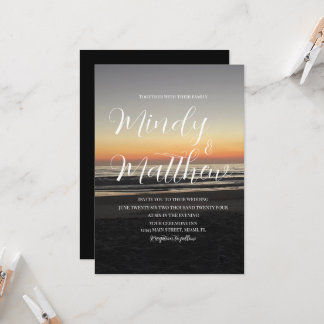 Beach Sunset Down Destination Wedding Invitation Einladung