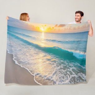 Beach Sunset Fleecedecke