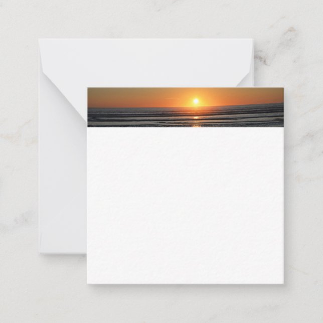 Beach Sunset Foto Stationery Flat Mitteilungskarte (Vorderseite)