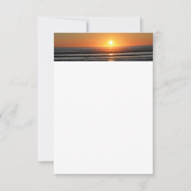 Beach Sunset Foto Stationery Flat Mitteilungskarte (Vorderseite)