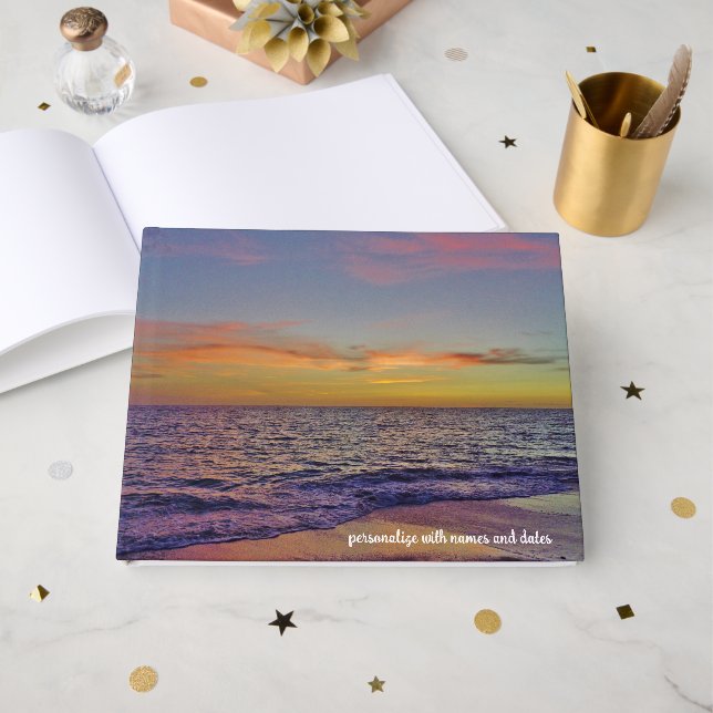 Beach Sunset Gästebuch (Vorderseite Offen)