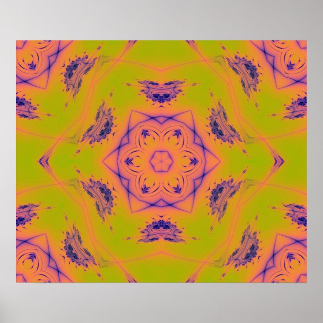 Beach Sunset Gradient Contrast Mandela Poster (Vorne)