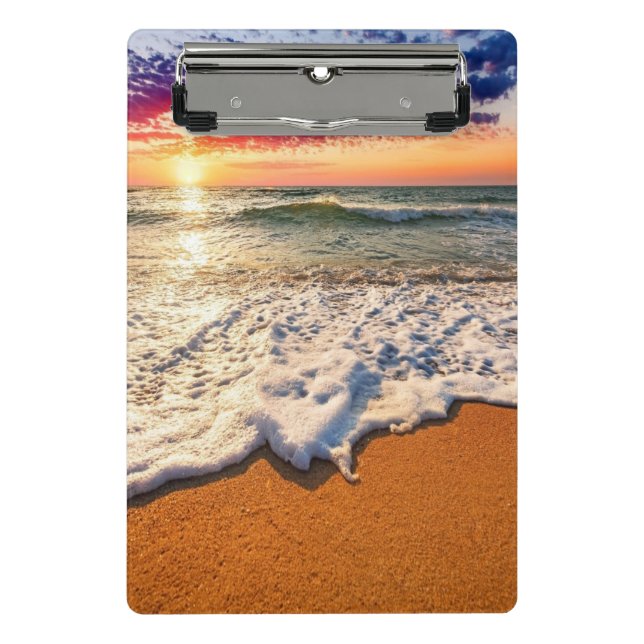 Beach Sunset Mini Klemmbrett (Vorderseite)