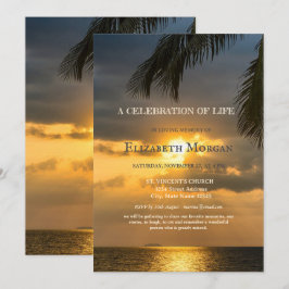 Beach Sunset Palm Feier des Lebens Einladung