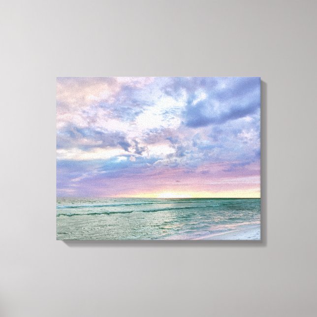 Beach Sunset Pasta Seascape Schöne Kunst Leinwanddruck (Vorderseite)