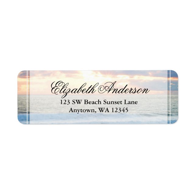 Beach Sunset Personalisierte Adressetikette (Vorne)