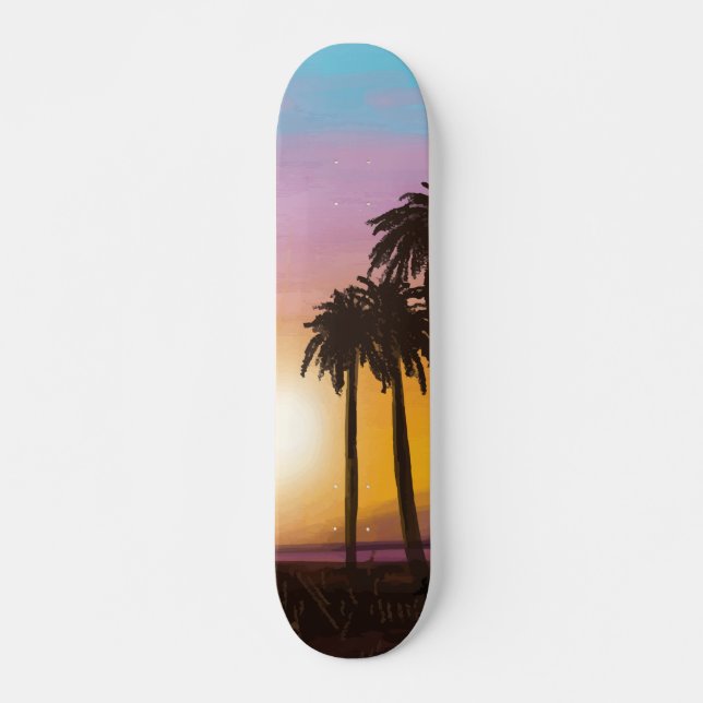 Beach Sunset Skies Skateboard (Vorne)