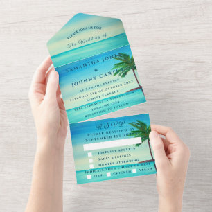 Beach Sunset Tropical Destination Hawaii Sommer A All In One Einladung