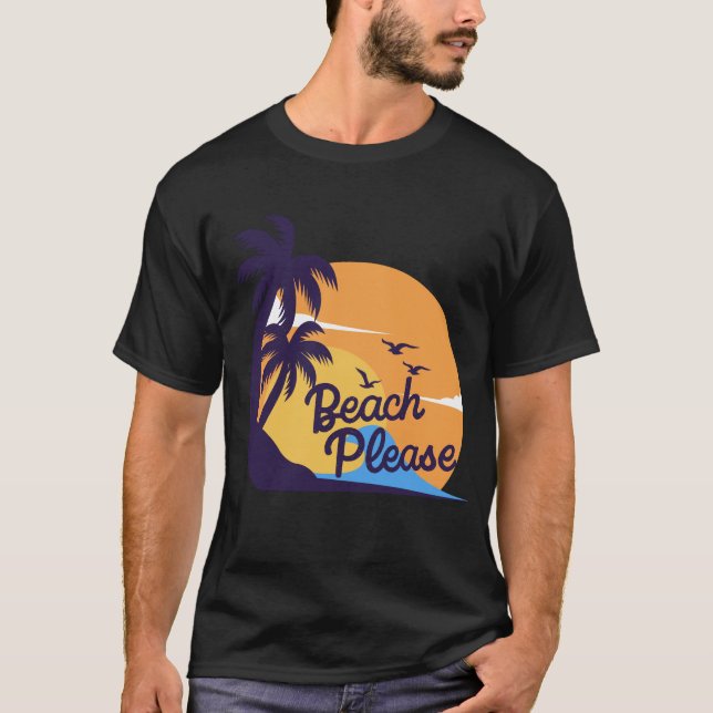 Beach Sunset Vibes | Sommer tropischer T - Shirt (Vorderseite)