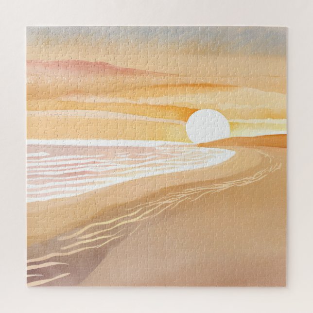 Beach Sunset Watercolor | Schönes Gelb (Vertikal)