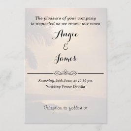 Beach Sunset Wedding Vows Erneuerende Einladung