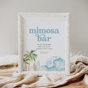 Beach Surf Baby Dusche Mimosa Bar Sign Poster