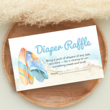 Beach Surf Baby on Board Baby Shower Diaper Raffle