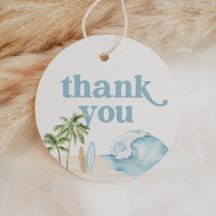 Beach Surf Geburtstags Favor Tag