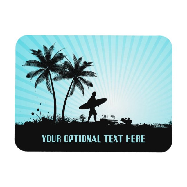 Beach Surfer benutzerdefinierter Textmagnet Magnet (Horizontal)