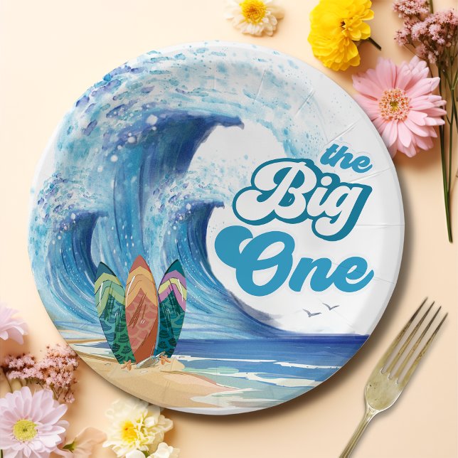Beach Surfing Geburtstagsparty Paper Teller (Von Creator hochgeladen)