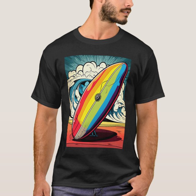 Beach Surfing  Pop Style Surfing Mom  1 T-Shirt (Vorderseite)
