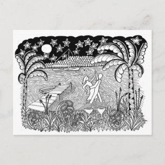 Beach-Tanz-Stil Postkarte