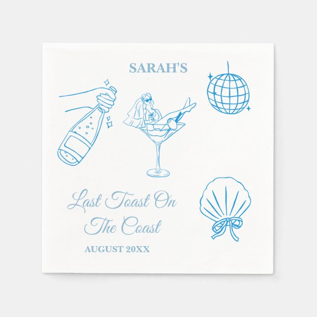 Beach Theme Bachelorette Weekend Party Napkins Serviette (Vorderseite)