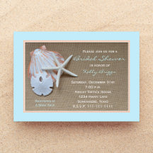 Beach Theme Bridal Shower Einladung — Burlap