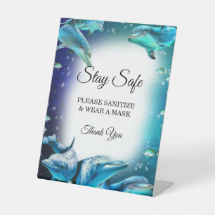 Beach Theme Dolphin Hochzeit Sicherheit Sockelschild