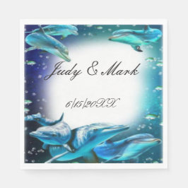Beach Theme Dolphin Wedding Paper Napkin Serviette
