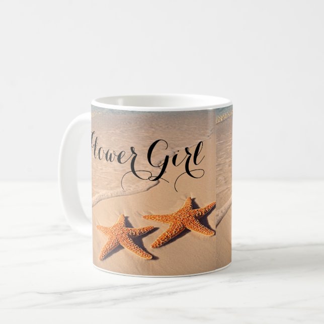 Beach Theme Flower Girl Tasse Coffee, Cup (Vorderseite Links)