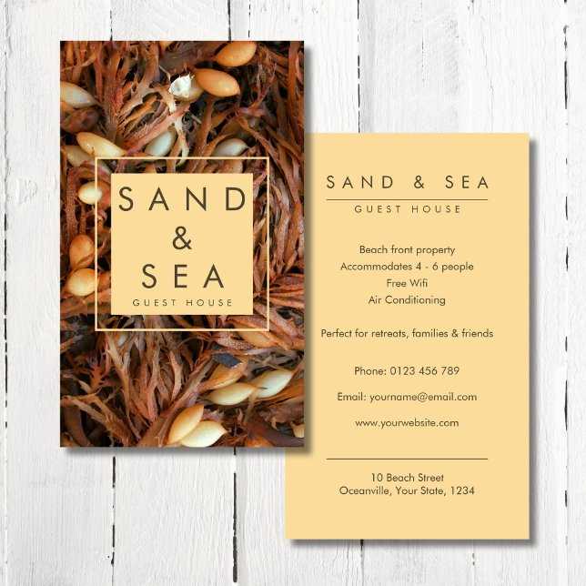Beach Theme Guest House Business Card Visitenkarte (Von Creator hochgeladen)