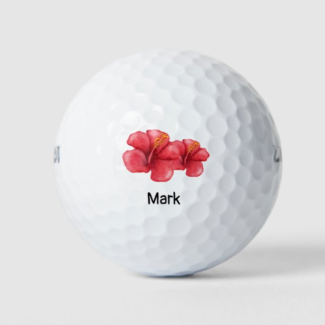 Beach Theme Hibiskus Hawaii Blume Golf Balls Golfball (Vorderseite)