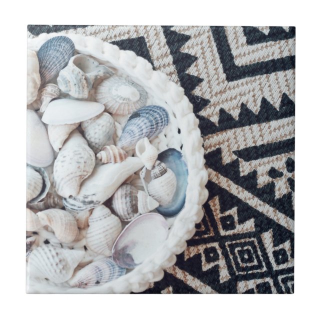 Beach Theme Muscheln Teppich Textur Fliese (Vorderseite)
