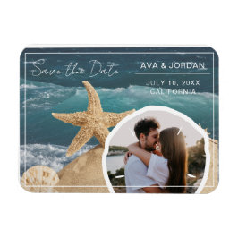 Beach Theme Save the Date Foto Wedding Magnet
