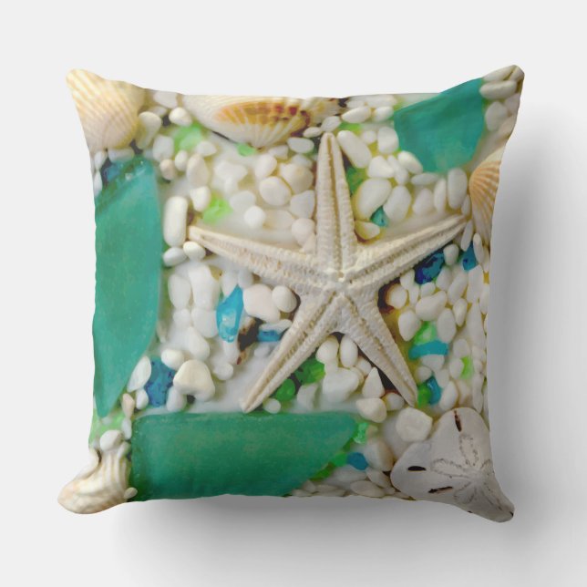 Beach Theme Sitzkissen Kissen Für Draußen (Vorderseite)