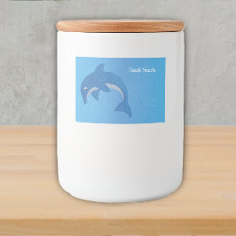 Beach Theme Sparkle Blue Dolphin Jumping Position Lebensmitteletikett