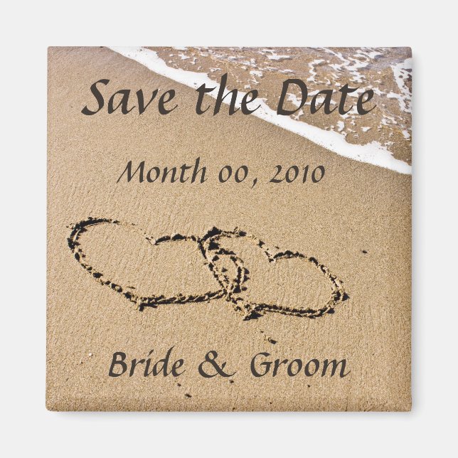 Beach Theme Speichern Sie die Datumsmagnete Magnet (Vorne)