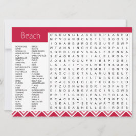 Beach Theme Vermisst You Game Card Ankündigung