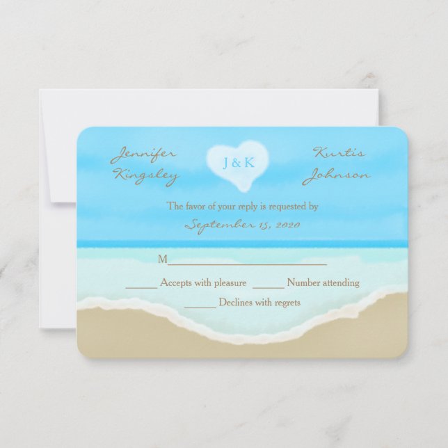 Beach Theme Wasserfarben UAWG Wedding Einladung (Vorderseite)