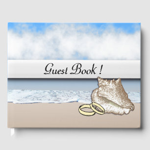 Beach Theme Wedding Rings Guest Book Gästebuch