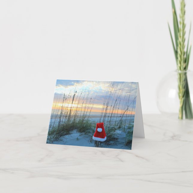 Beach Theme Weihnachtskarte Karte (Vorderseite)