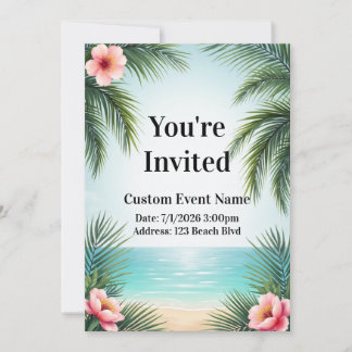 Beach Themed Flat Invitation