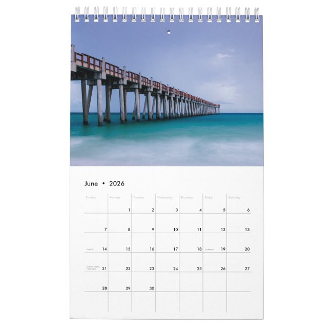 Beach Themed Ocean Foto Geschenk Kalender (Jun 2026)