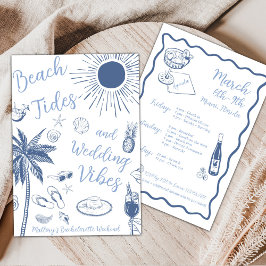 Beach Tides and Wedding Vibes Bachelorette Party Einladung
