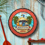 Beach Tiki Bar Dart Board Dartscheibe<br><div class="desc">Personalisieren Sie dieses Beach Tiki Bar Dartboard mit Ihrem Namen Ort und Text.</div>