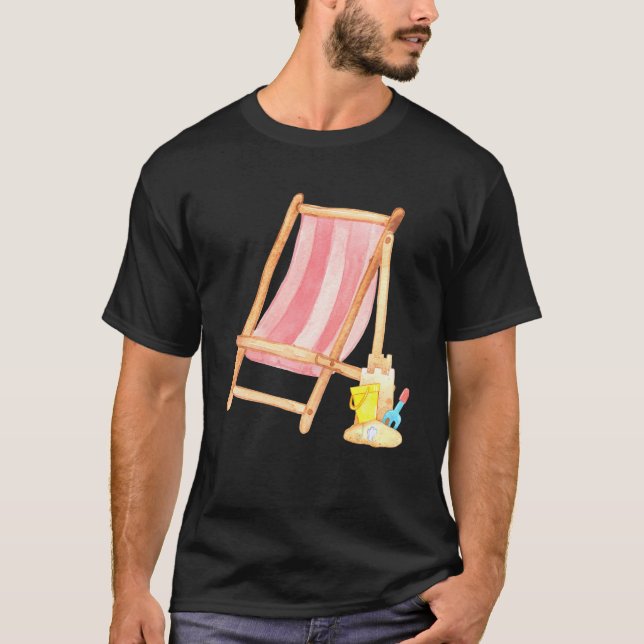 BEACH TIME Klassischer Liegestuhl T-Shirt (Vorderseite)