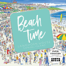 Beach Time Party Rechteckiger Pappuntersetzer