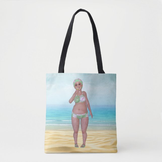 Beach Tote Tasche mit lustiger Badebekleidung (Vorderseite)