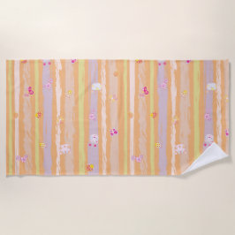 Beach Towel – Baby Joy & Creatures Pastel Animal  Strandtuch