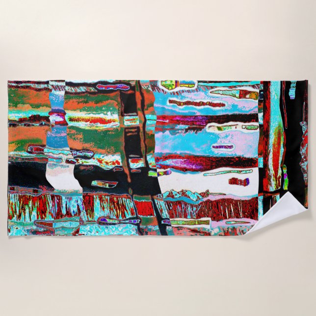 Beach Towel – Collapse Reflection Abstract Design Strandtuch (Vorderseite)