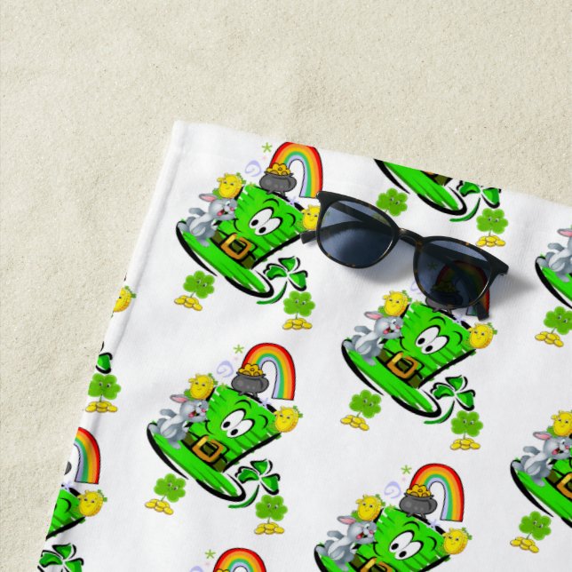 Beach Towel Happy St. Patrick's Day Rabbit Strandtuch (Beispiel)