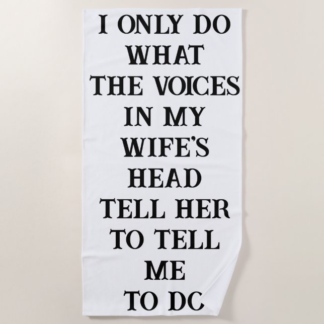 Beach Towel Husband Wife's Joke Strandtuch (Vorderseite)